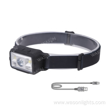 2023 New Rubber Casing Super Bright Motion Sensor Head Lamp Flashlight Waterproof LED Headlight With SMD Flood Light